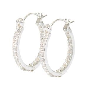 Crystal Haze Women's Rare Limited Edition Mini Serena Hoop Earrings Silver NWT